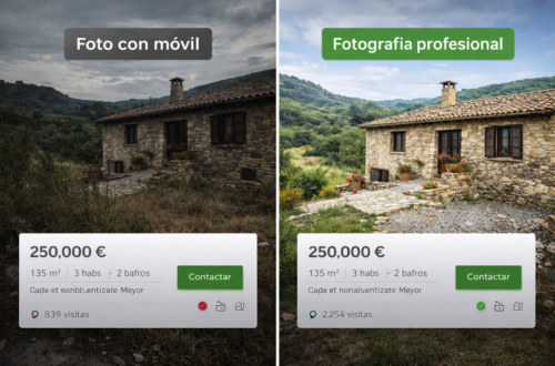 Fotos con móvil vs fotografía profesional en venta